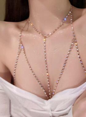Rhinestone Body Chain 闪钻胸链比基尼锁骨链身体链性感饰品女