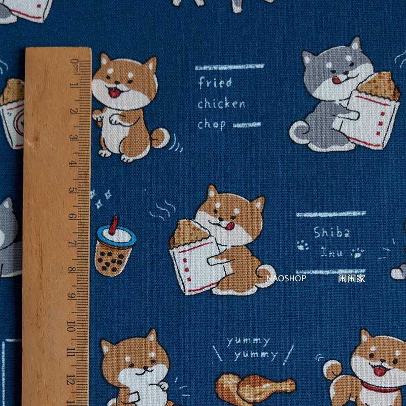 1码价|台湾棉布加厚手工diy包包家居布料优布柴犬吃炸鸡,纺织面料/辅料/配套,印花面料,淘宝优惠券,粉丝福利购,淘宝优惠卷