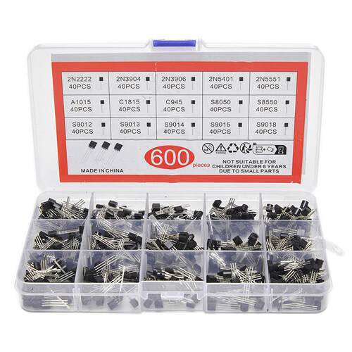 600PCS TO-92晶体管二极管 15种每种各40只 2N2222-S9018 共600个
