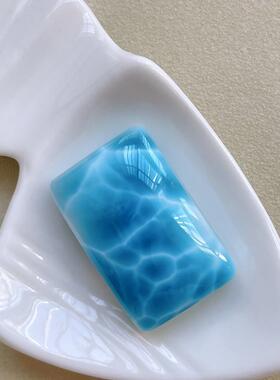 海纹石方牌吊坠拉利玛无事牌项坠锁骨链坠挂件规 31*20mm厚11.8mm