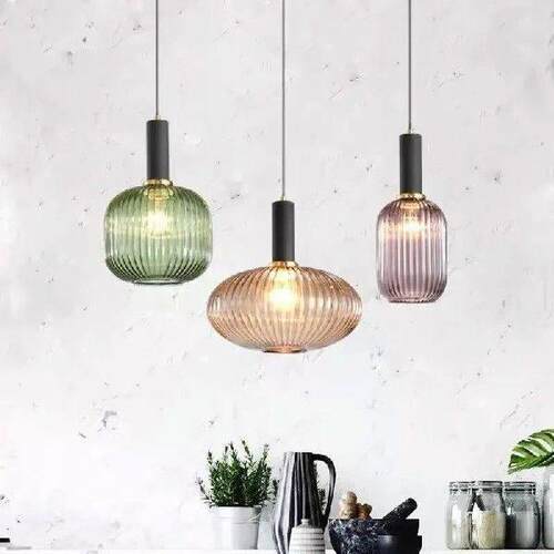 Nordic Retro restaurant colorfull Glass pendant lights
