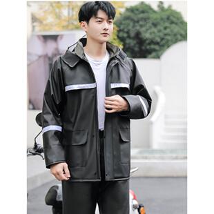 雨衣外套男衣全胶针织布雨衣裤 雨披 防暴雨半身男女单件劳保短款