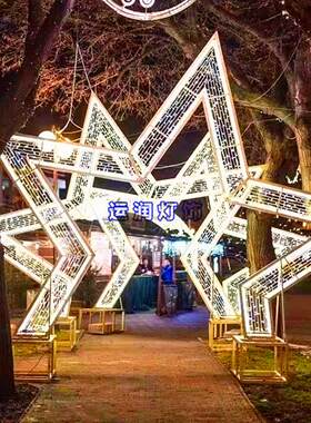 LED过街灯景观造型灯节日装饰灯街道跨街灯横街灯户外造型五角星