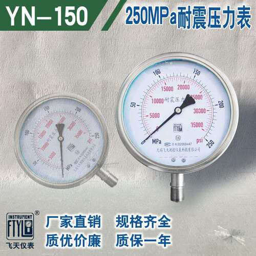 无锡飞天仪表FTYLB厂家直销YN150/250MPa超高压耐震压力表液压