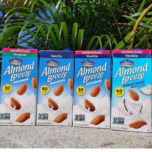 BlueDiamond Almond Milk美国蓝钻杏仁奶原味无糖香草Breeze946ml