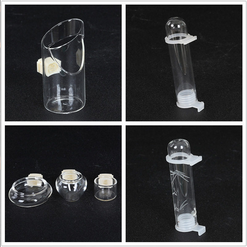 绣眼鸟饮水器玻璃杯玻璃喂食器