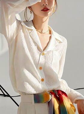 欧洲站法式白色职业衬衫女2026新款春秋高级感职场通勤长袖上衣潮