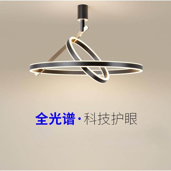 客厅吊灯现代简约轻奢主灯大气餐厅意式极简环形吸吊两用中山灯具