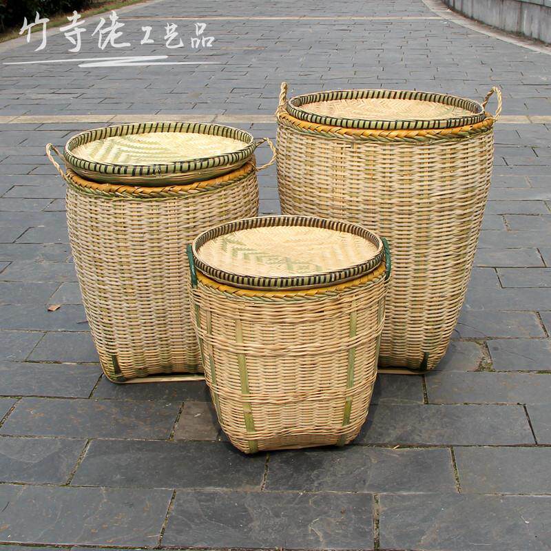 纯手工竹编大竹筐篓子擡篓竹编篓箩筐超市饭店特色收纳筐装饰道具