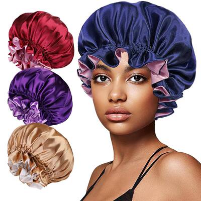 Layer Satin Bonnet Hair Bonnet For Sleeping Shower Cap