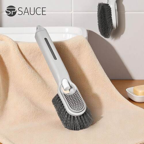 Multi-functional Liquid-Adding Shoe Brush, Stiff Bristle Bru