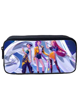 新品印花猎魔女团K-POP笔袋卡通文具袋Huntrix Kpop小学生收纳包