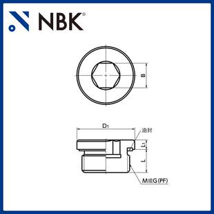 NBK M内六角法兰螺塞 公制细牙螺纹三价铬酸盐机械密封螺塞 SPN
