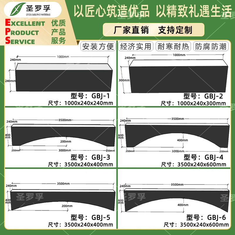 EPS泡沫屋檐装饰线条 厂家直销热卖假梁假圆拱 中式角脊特殊构件