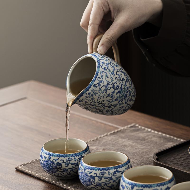 汝窑壶茶JS功夫茶茶具套装202新款家用办公5室高档轻奢功夫泡喝茶