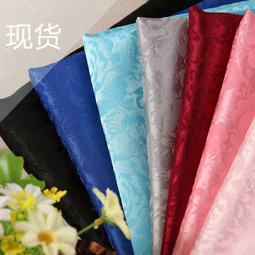 现供 仿真丝提花缎面料弹力色丁 衬衫旗袍睡衣里布服装面料