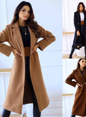 Women'S Fall Winter Fitted Long Sleeve Plain Coat Jackets,