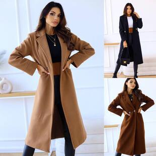 Women'S Fall Winter Fitted Long Sleeve Plain Coat Jackets,