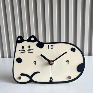 可爱摆钟客厅桌面摆件家居饰品电视柜玄关创意简约座钟酒柜装 饰品