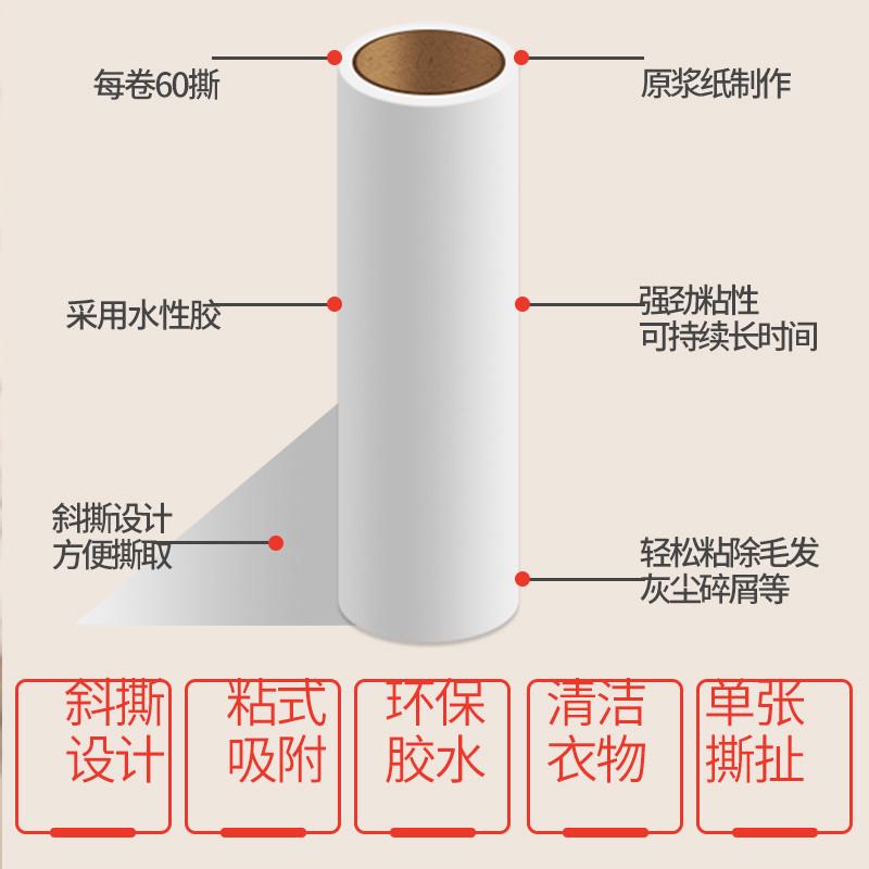 Happy Fish粘毛器可撕式纸滚筒家用衣物除尘神器