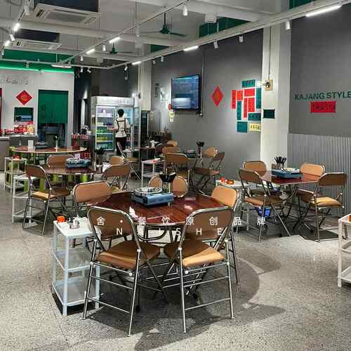 港式茶餐厅大排档桌椅夜宵店市井外摆火锅店烧烤小吃店折叠桌子