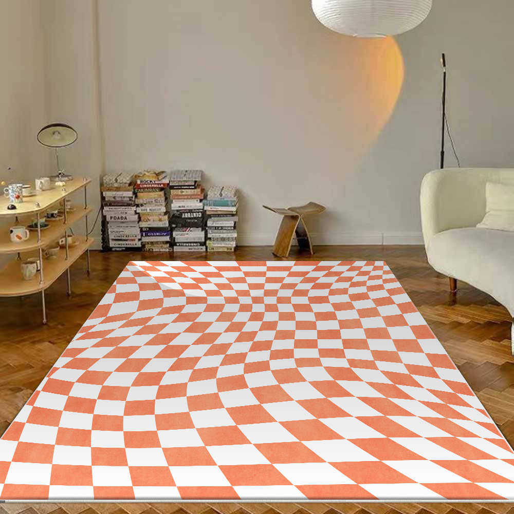 棋盘格卧室客厅现代简约北欧ins风房间床边沙发格子地毯地垫,居家布艺,地毯,淘宝优惠券,粉丝福利购,淘宝优惠卷