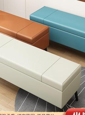 轻皮店发凳子长条收沙纳凳卧51820奢室床尾凳进门厅服装试穿换sω