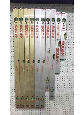 现货奥地利进口SOLA高精度夜光水平尺，金色红头，白色红头。