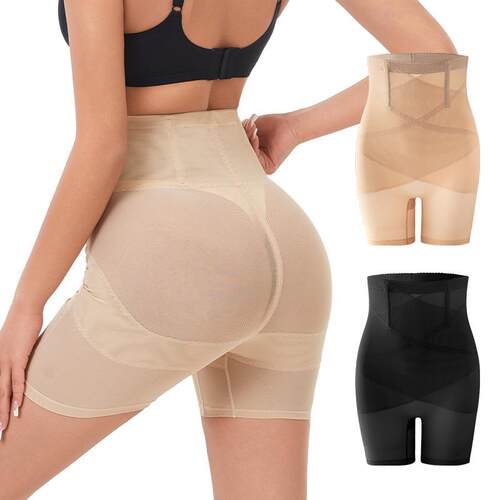 Mesh crossed high waisted, plus size flat corner