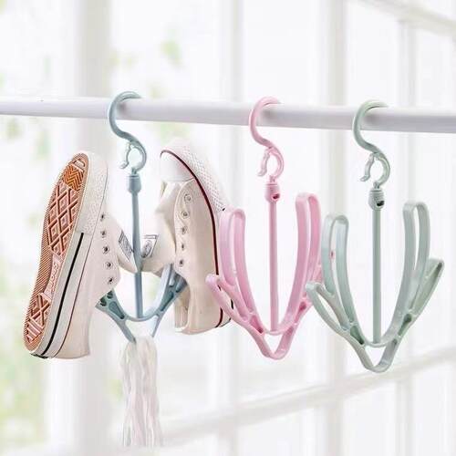 Creative Wind-Resistant Double Hook Shoe Drying Rack, Balcon