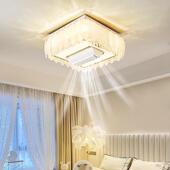 奶油风客厅灯74无叶风扇灯吊扇202新款 4轻奢水晶灯主吸顶灯中山灯