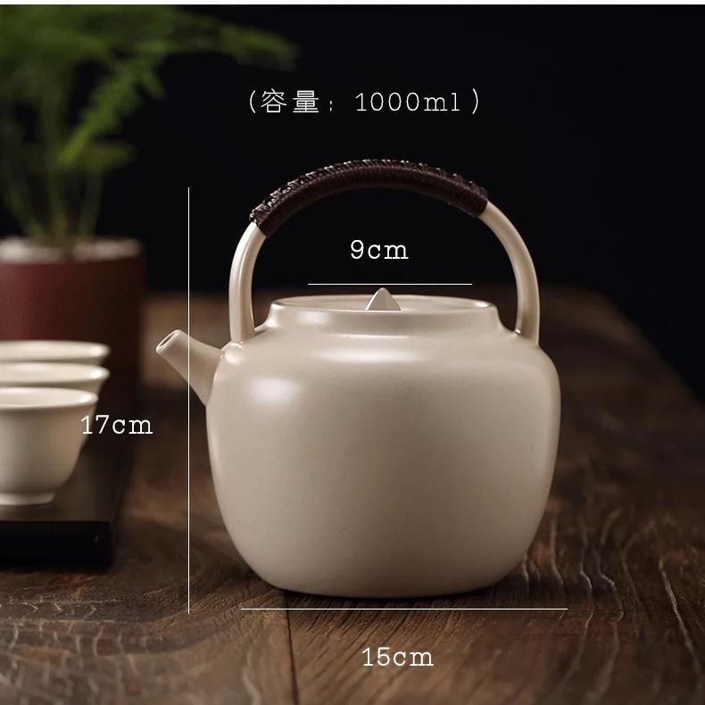 电陶炉老白茶专用煮茶壶薄胎苏打釉陶壶陶瓷日式养生老陶泥烧水壶