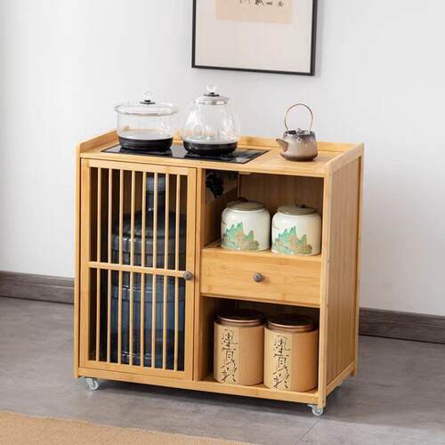 移动茶桌侧边柜茶水柜泡茶几小茶台烧水壶一体办公室茶具置物柜子