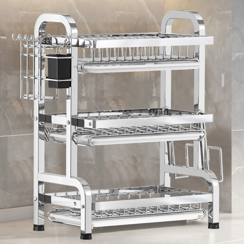 加厚不锈钢厨房碗架沥水收纳架子多功能台面放筷盘碗碟置物篮碗柜,厨房/烹饪用具,碗架,淘宝优惠券,粉丝福利购,淘宝优惠卷
