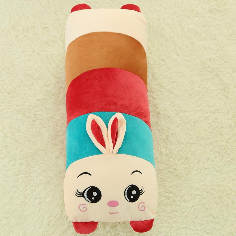 高档卡通可爱熊猫双人枕头垫兔子长觉睡抱枕靠毛生绒玩具日礼物可