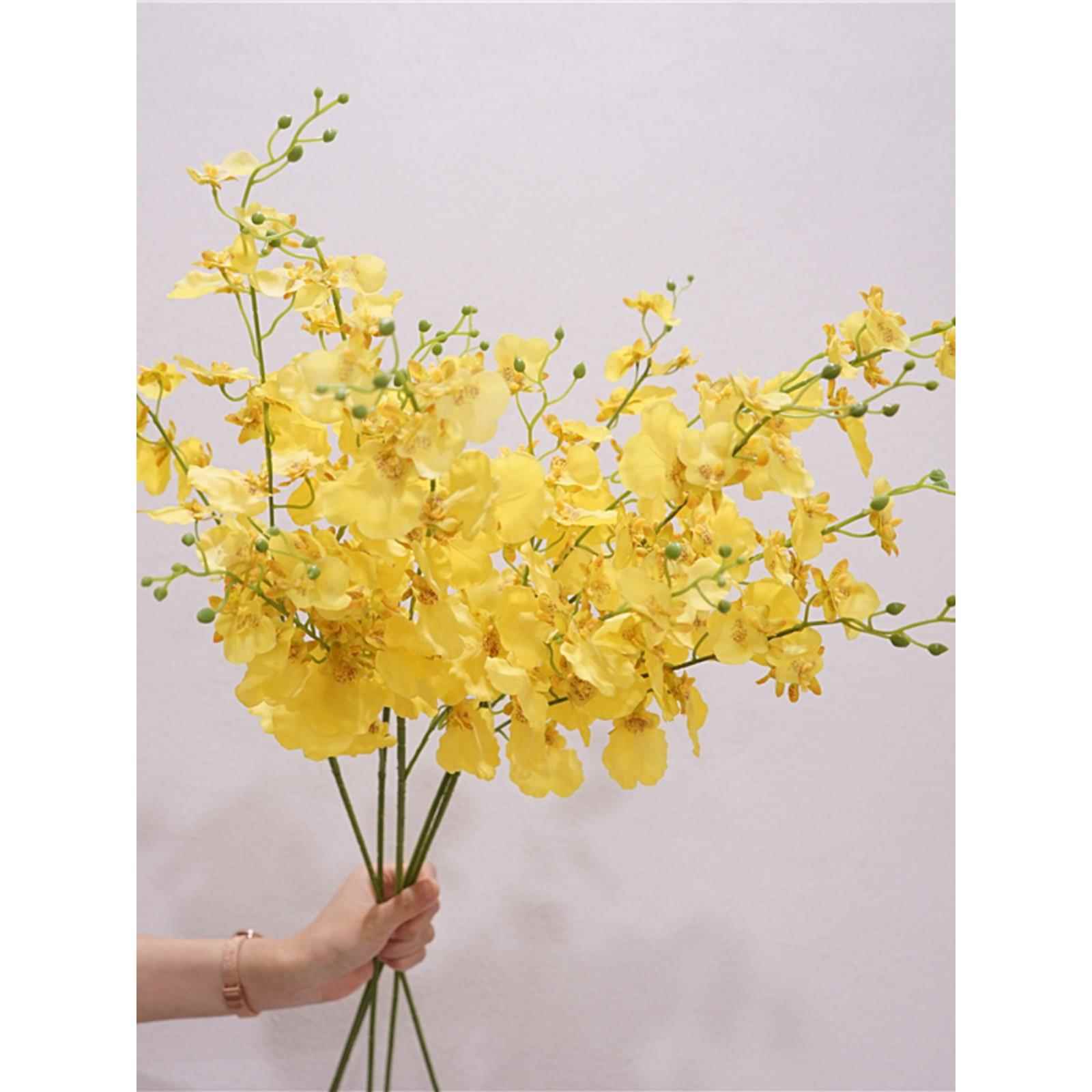 高品质仿真花手感保湿跳舞兰轻奢假花摆件婚庆装饰花中式摄影道具