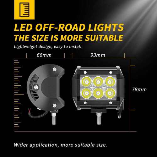 DXZ 4英寸LED长条灯6LED18W越野驾驶灯带控制线束套装LED工作灯