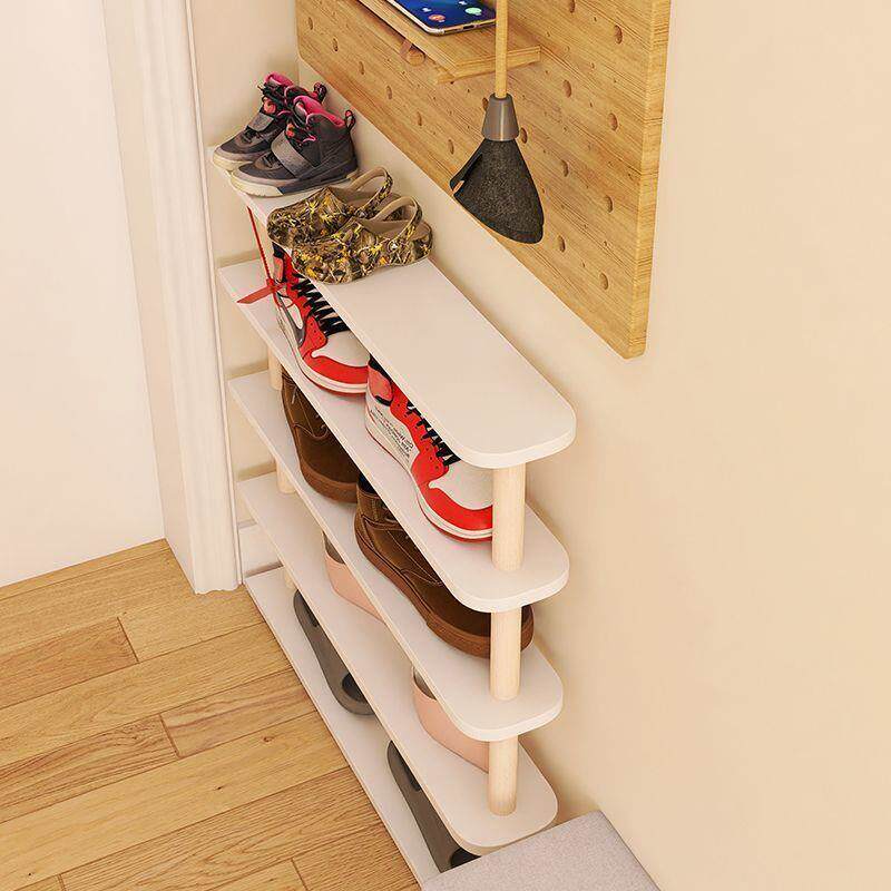 入门窄小架卧室门后纳省空间收架入GCN木质极薄儿户童放鞋架鞋子