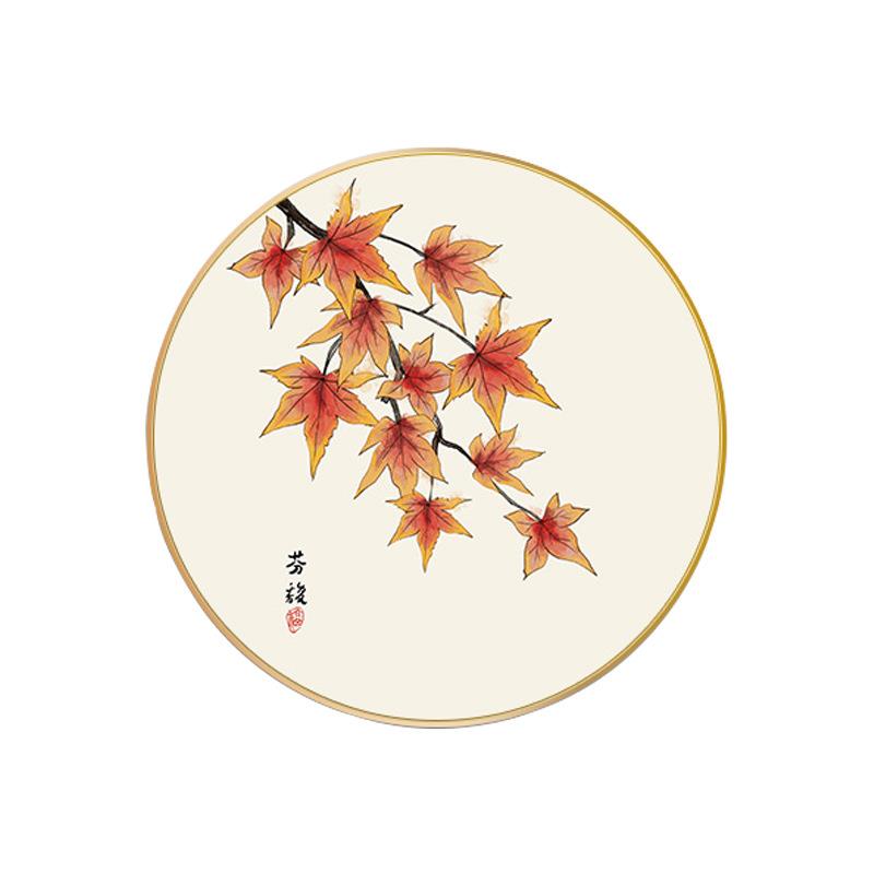 团团圆圆新中式餐厅装饰画圆形饭厅挂画餐桌壁画轻奢中国风玄关画