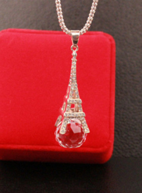 韩版水晶圆形毛衣长款时尚项链