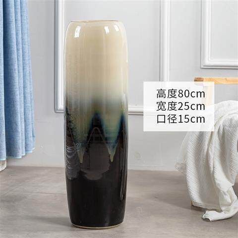 景德镇陶瓷落地花瓶大号干花装饰摆件中式客厅现代简约欧式插花高