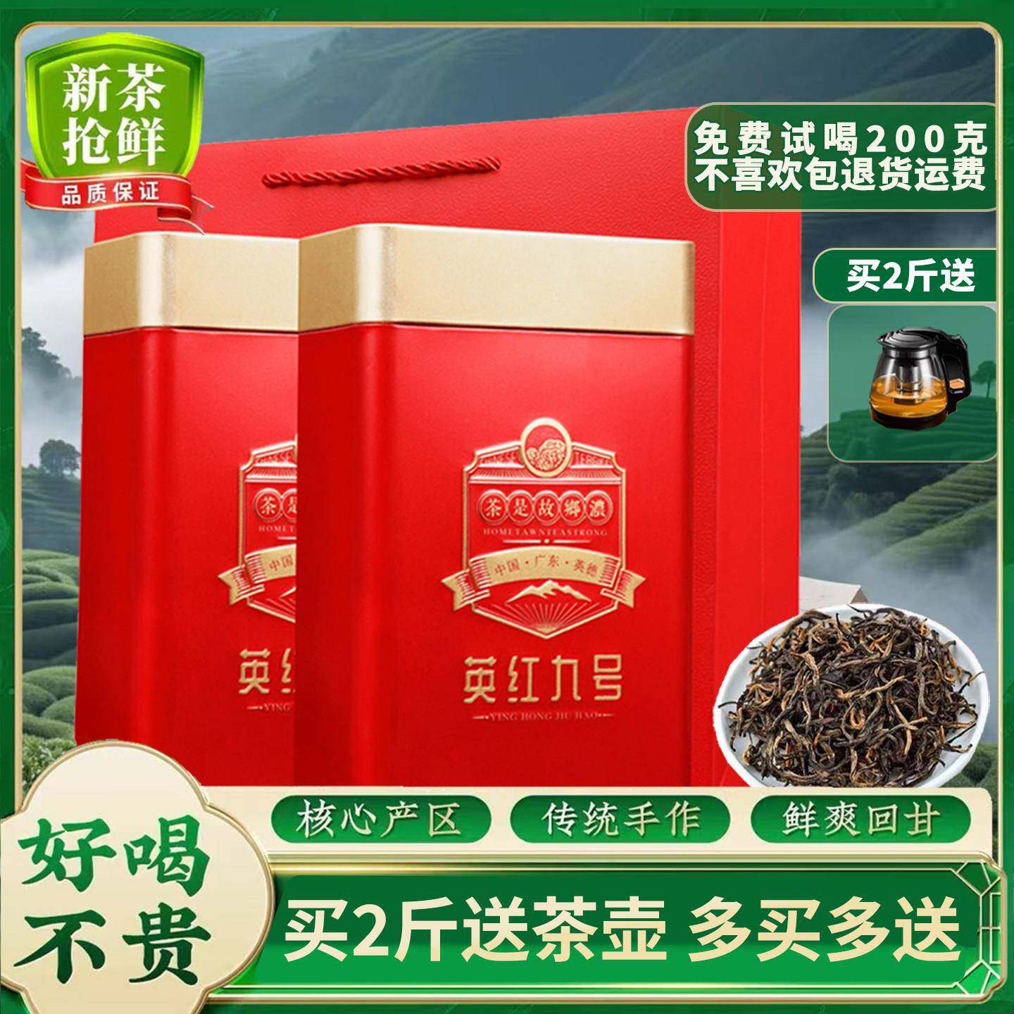 2025新茶叶英红九号一级红茶正宗英德浓香花香型黄芽散礼盒装500g