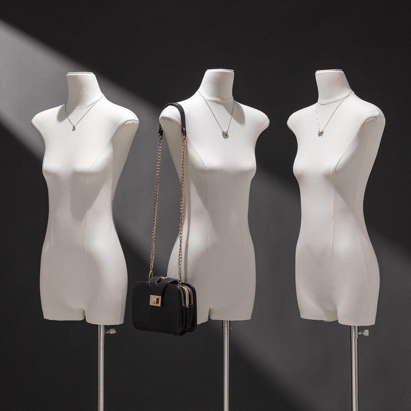扁身挂件手平胸模特女服装店橱窗人偶展示架半全身假人体道具模型