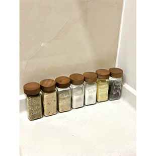 相思木调料瓶罐全套装 厨房专用玻璃调料罐胡椒撒料调味品家用分装