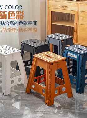 折叠椅家用可摞叠成人高板凳小户型餐椅加厚塑料可携式浴室折叠凳