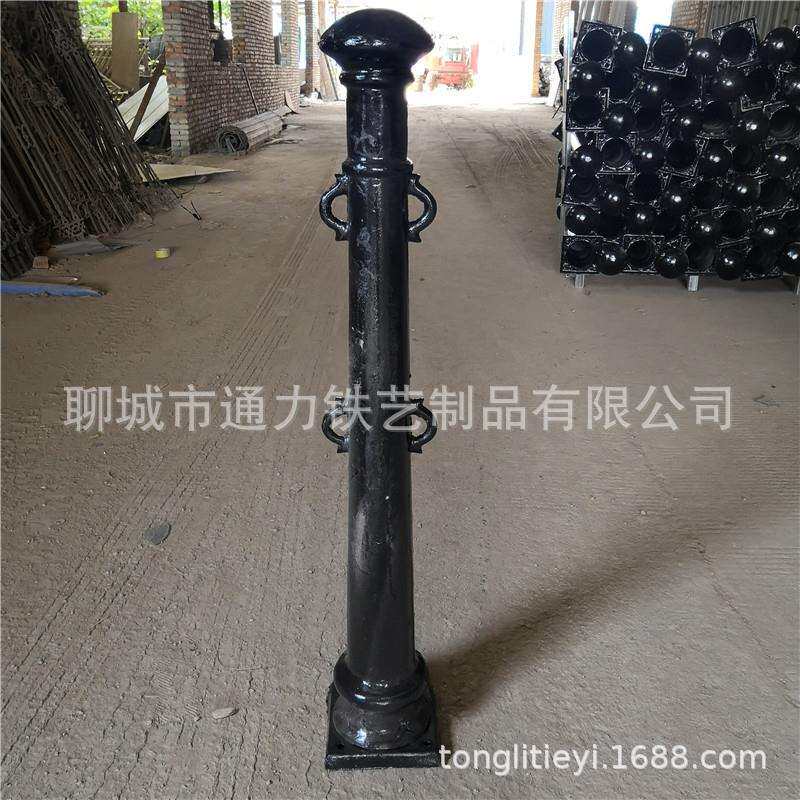 广东佛山厂家铸铁罗马柱河道广场景观护栏围栏铁链柱子