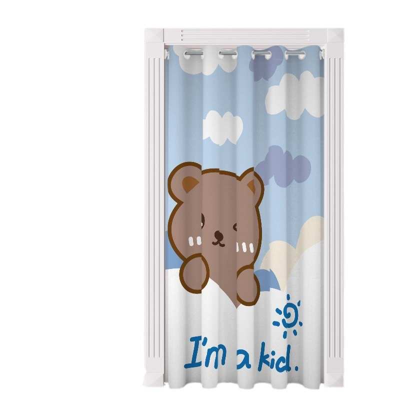 卡通布艺门帘隔断帘家用空调挡风厨房试衣间厕所卧室小清新免打孔