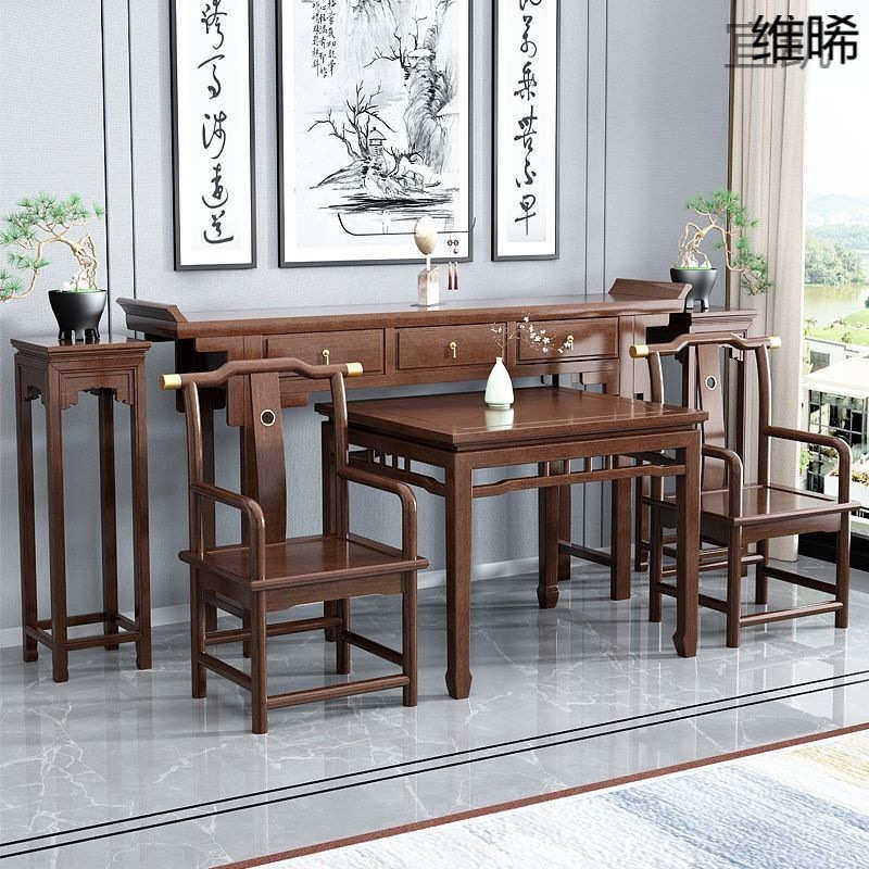 WWP5中式实木中堂六件套条案农村家用堂屋家具神台供奉佛台翘头桌,住宅家具,条案,淘宝优惠券,粉丝福利购,淘宝优惠卷