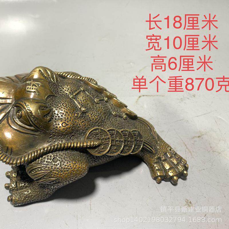 厂家直供纯铜金蟾金属工艺品居家办公开摆件脚蟾三足金蟾摆件