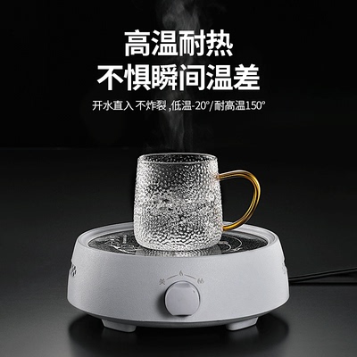 玻璃杯家用高颜值客厅待客杯子耐高温水杯家庭喝水茶杯带把套泓纳